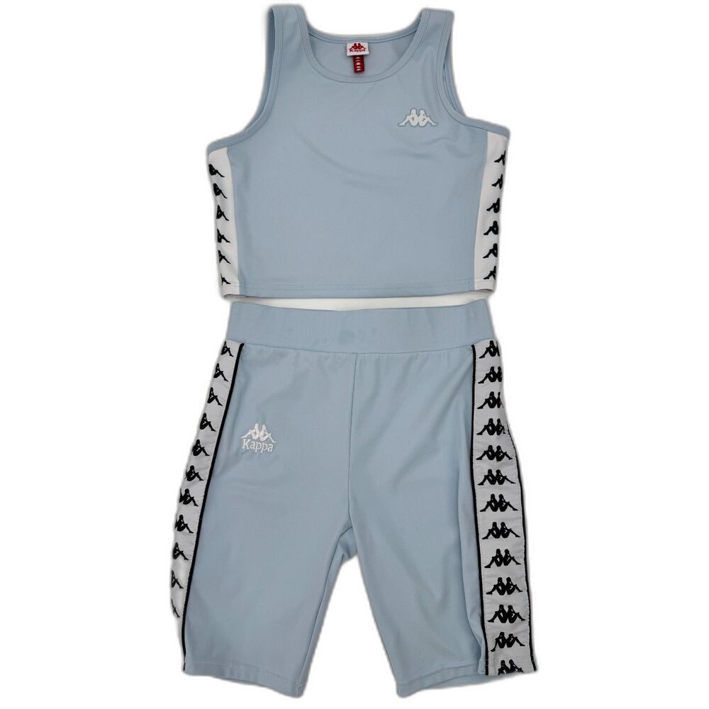KAPPA Light Blue Banda Monogram Logo Tank and Shorts Bundle Set Size L and M